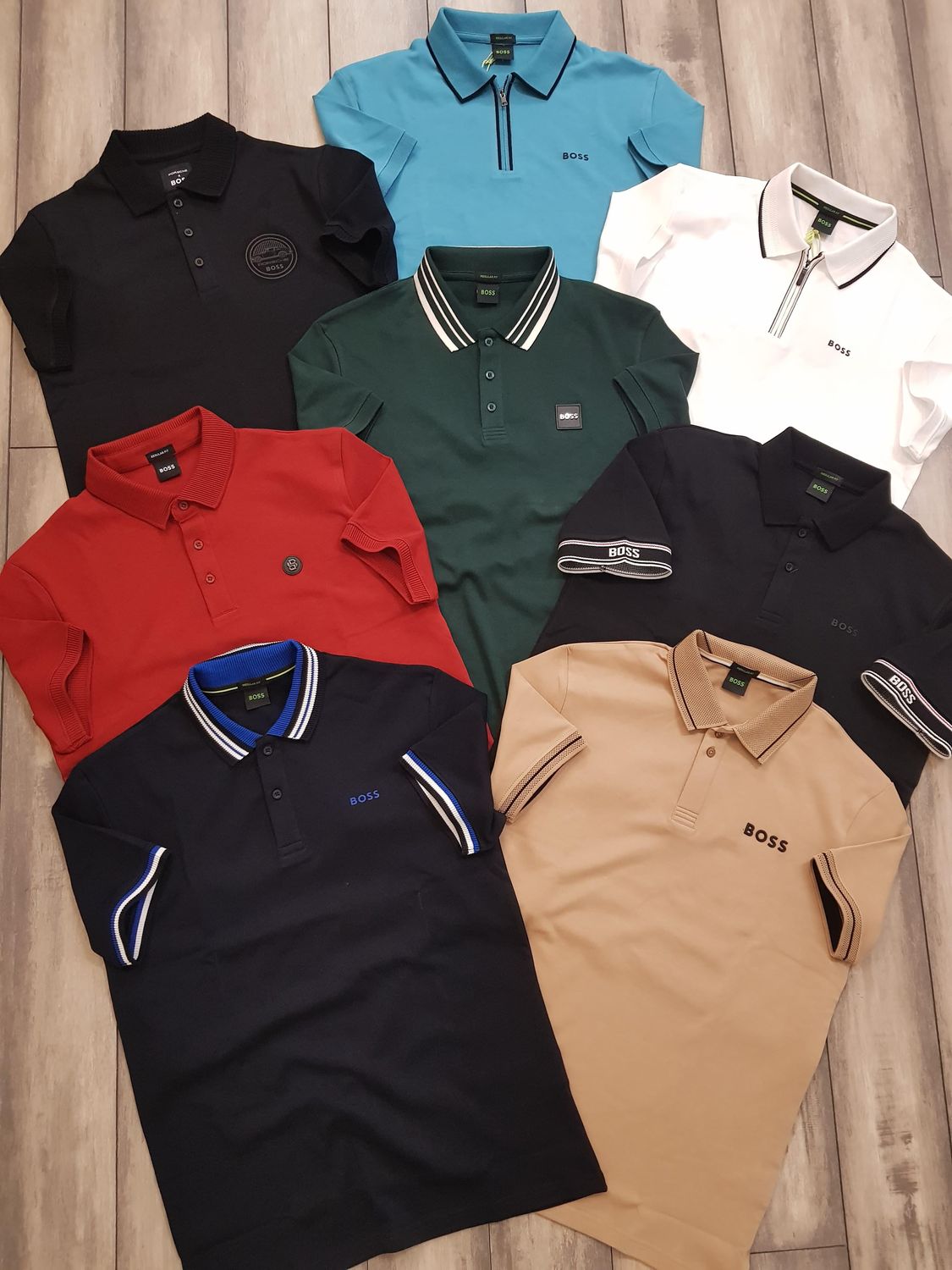 ​Boss Premium Quality Collar Neck Half Sleeve Men&#39;s T-shirt - 68 Pc