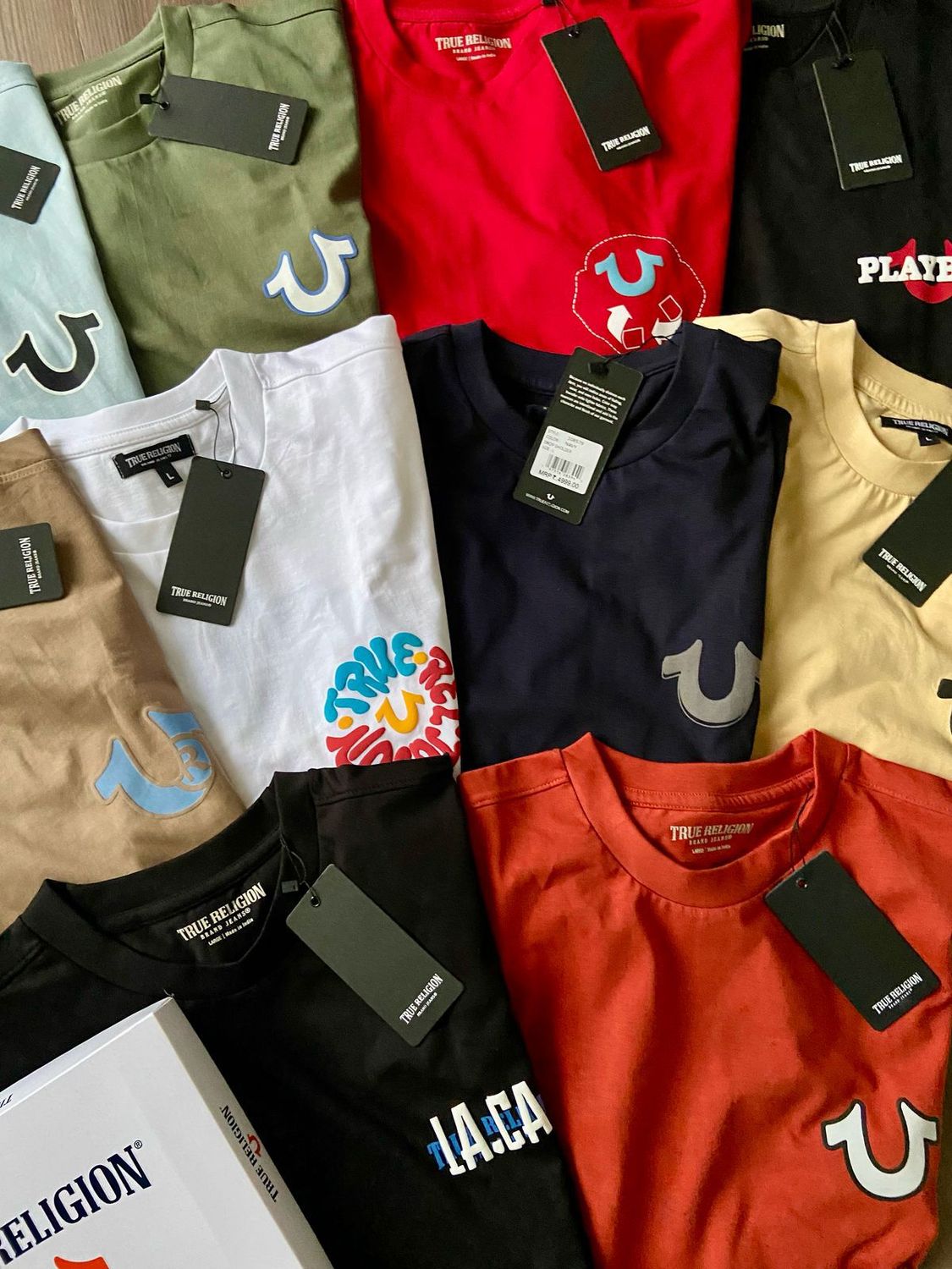 True religion Premium Quality Crew Neck Half Sleeve Oversize Drop shoulder Men&#39;s T-shirt - 60 Pc