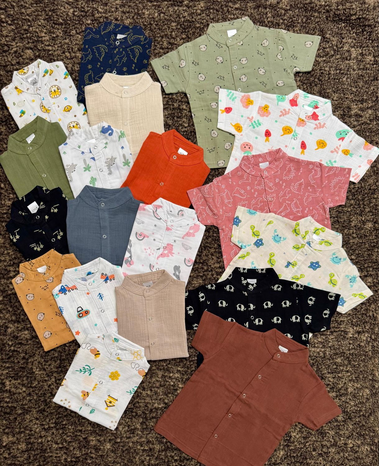 ARMANI EXC &amp; TOMMY HIL Premium Quality Cotton Muslin Kids Co-ord Set - 45 Pc