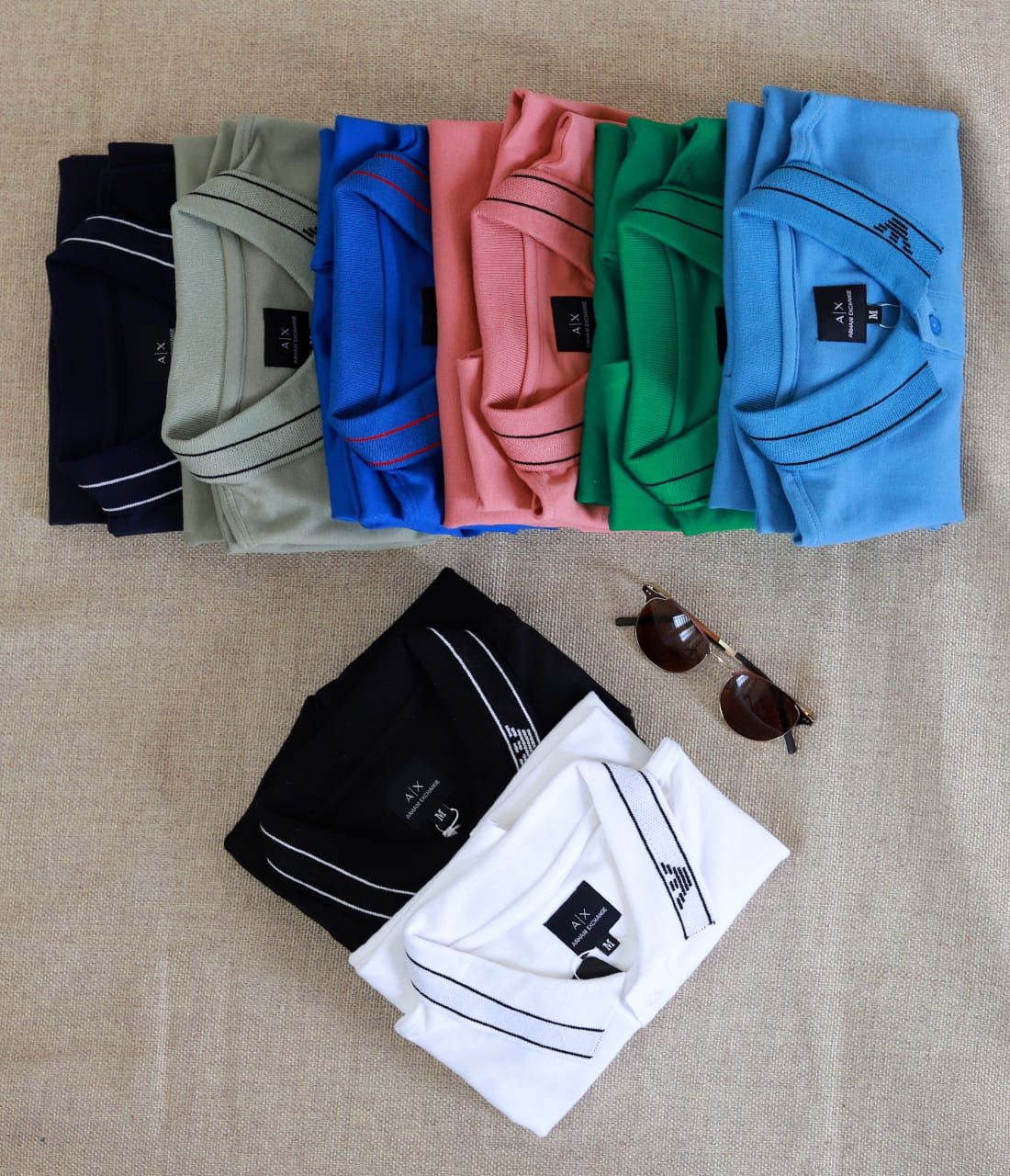 ARMANI Premium Quality Cotton Collar Neck Half Sleeve Men&#39;s T-shirt - 72 Pc