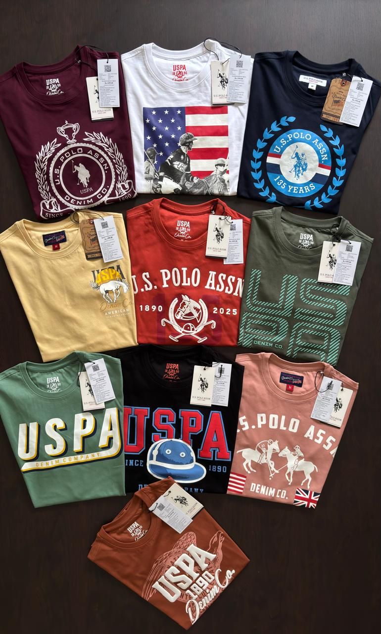 US POLO Premium Quality Round Neck Half Sleeve Men&#39;s T-shirt - 44 Pc