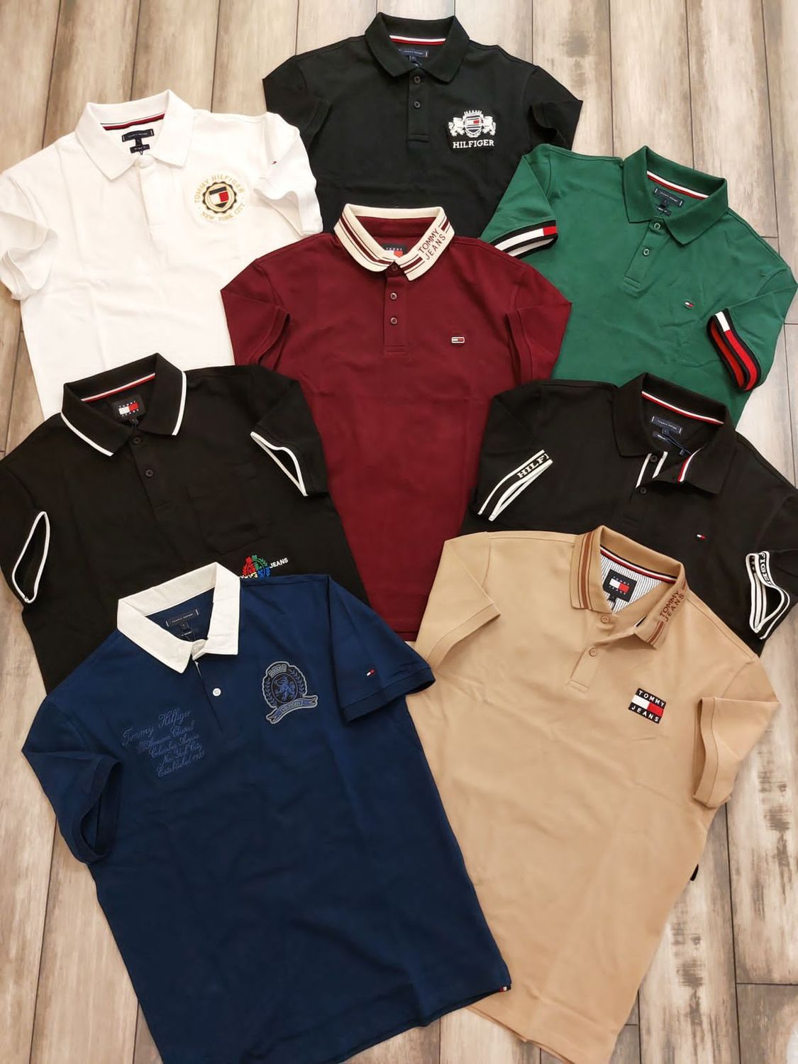Tommy Hilfiger ( Big Size ) Premium Quality Collar Neck Half Sleeve Men&#39;s T-shirt - 45 Pc