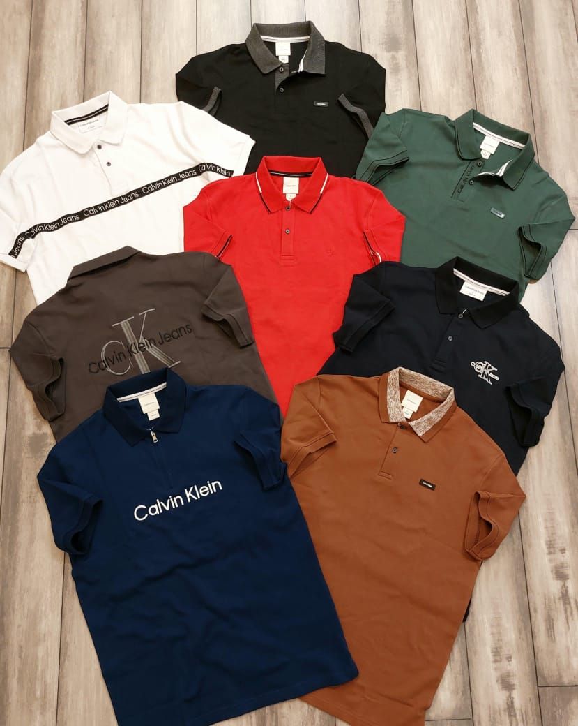 ​Calvin Klein Premium Quality Cotton Collar neck Half Sleeve Men&#39;s Polo T-shirt - 68 Pc