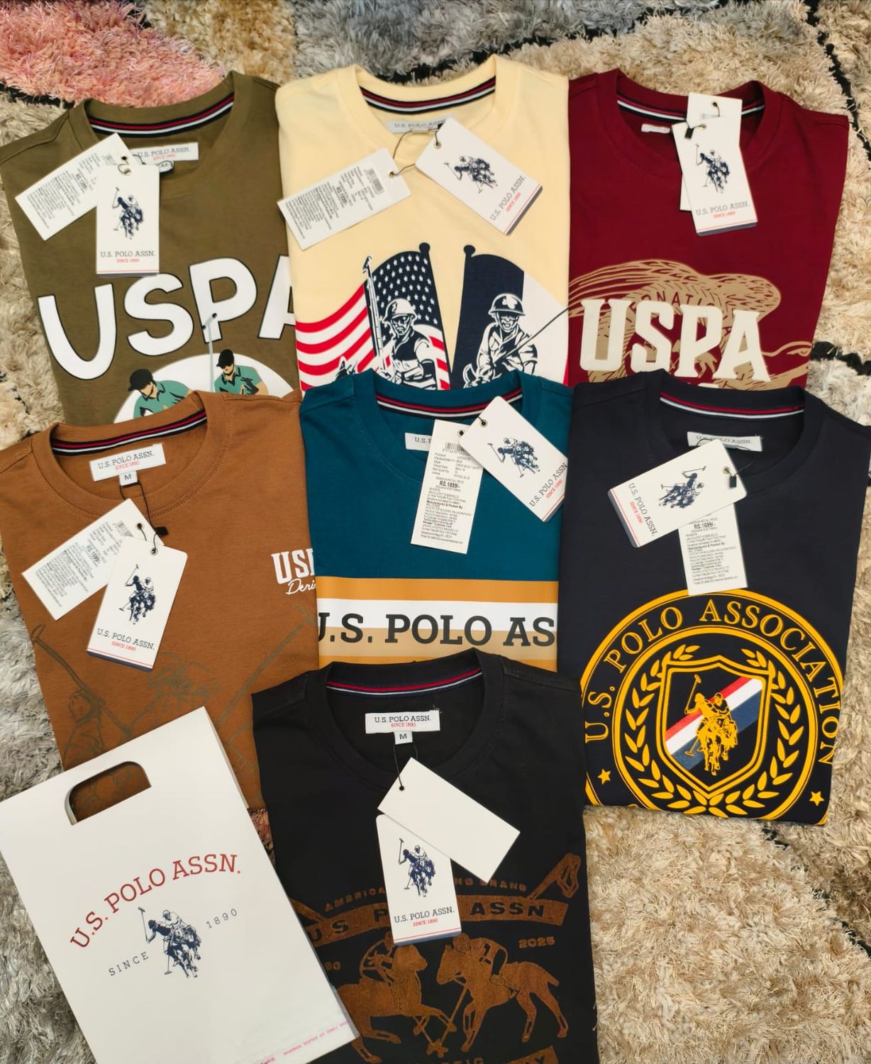 US POLO Premium Quality Cotton Round Neck Half Sleeve Men&#39;s T-shirt - 60 Pc