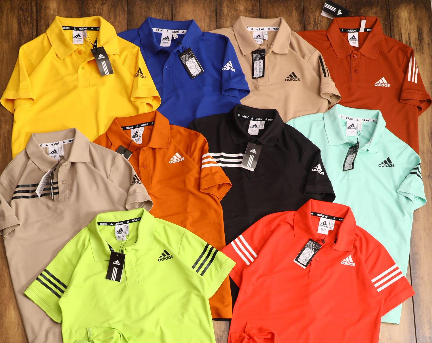 adidas Premium Quality Collar Neck Half Sleeve Men&#39;s T-shirt - 43 Pc