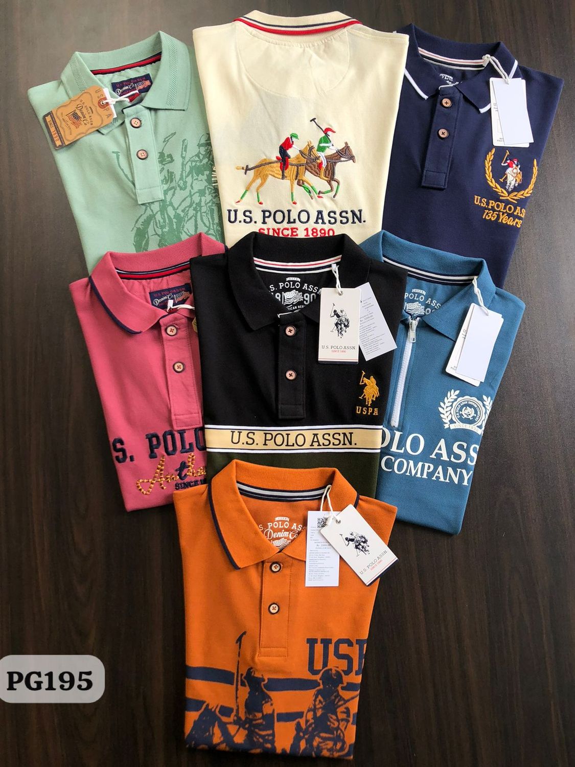 Uspolo Assn Premium Quality Cotton Collar Neck Half Sleeve Men&#39;s Polo T-shirt - 66 Pc