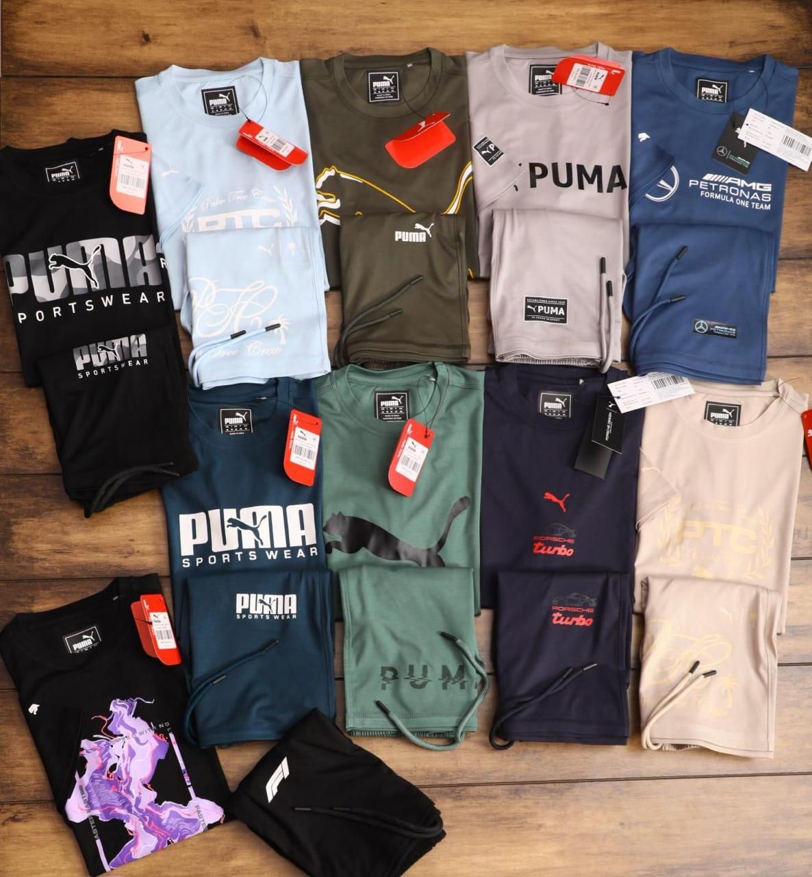PUMA  Special Collection Premium Quality Round Neck Half Sleeve T-shirt &amp; Shorts Men&#39;s Co-ord Set - 43 Pc