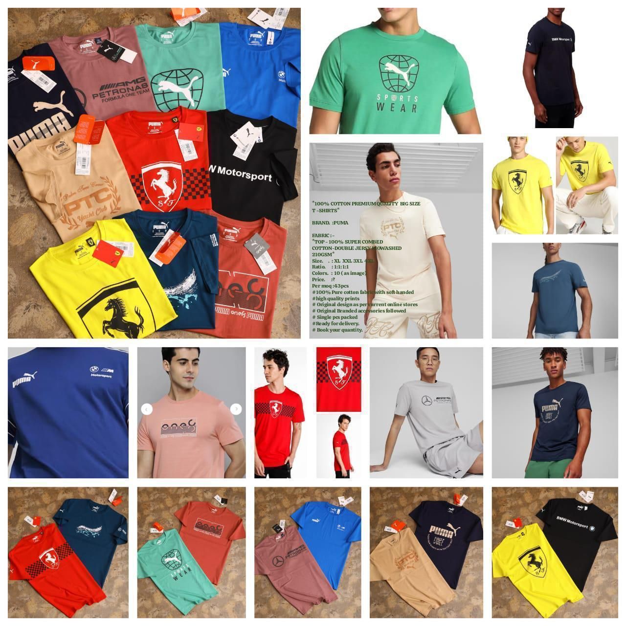PUMA Premium Quality ( Big Size ) Cotton Round Neck Half Sleeve Men&#39;s T-shirt - 40 Pc