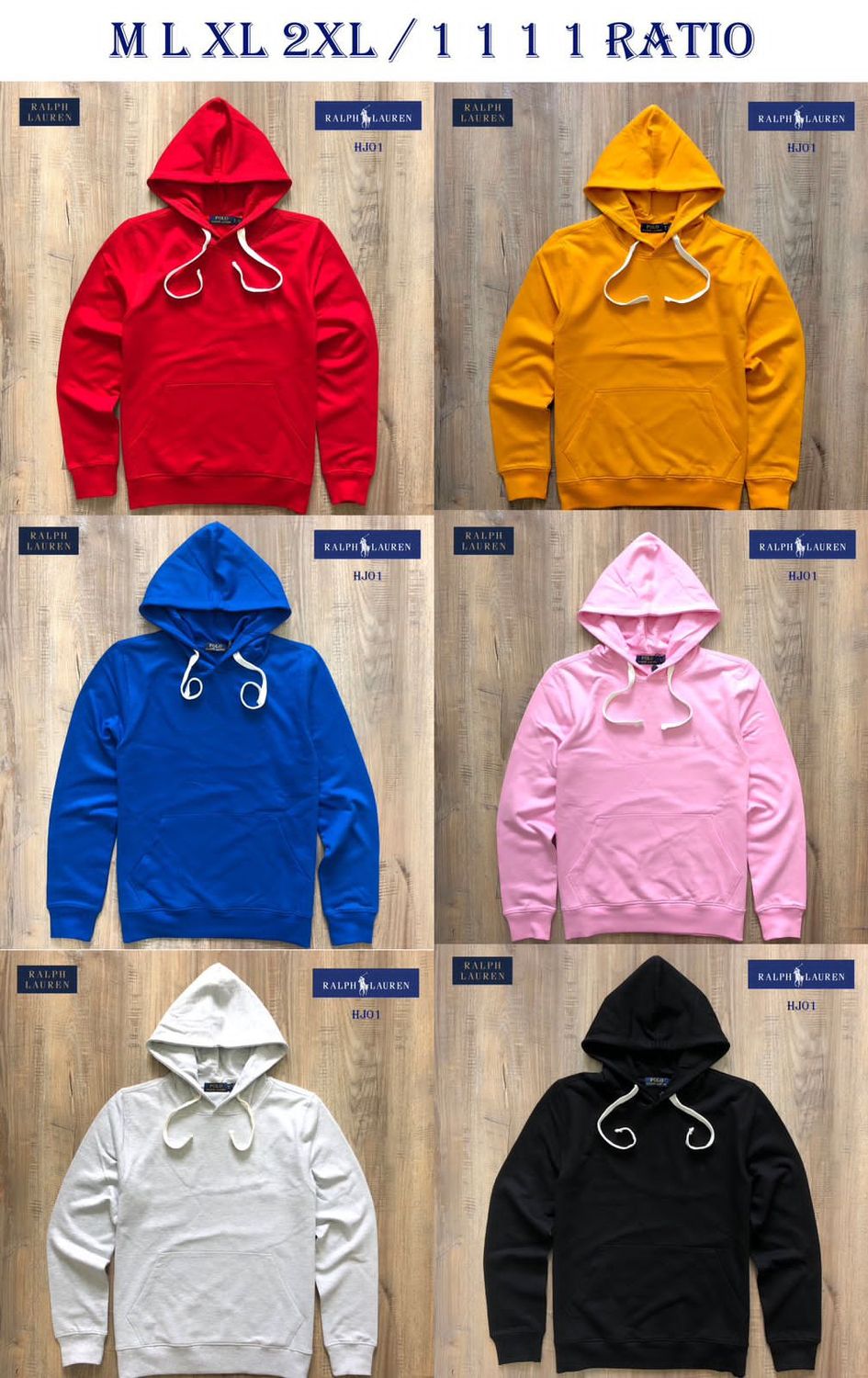 RL POLO Premium Quality Cotton Full Sleeve Men&#39;s Hoodies - 27 Pc