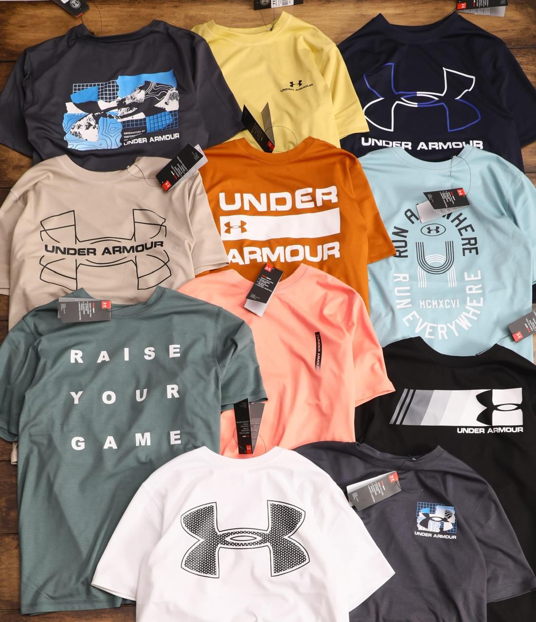 UNDER ARMOUR Premium Quality Fourway Tencil Lycra Round Neck Half Sleeve Men&#39;s T-shirt - 43 Pc
