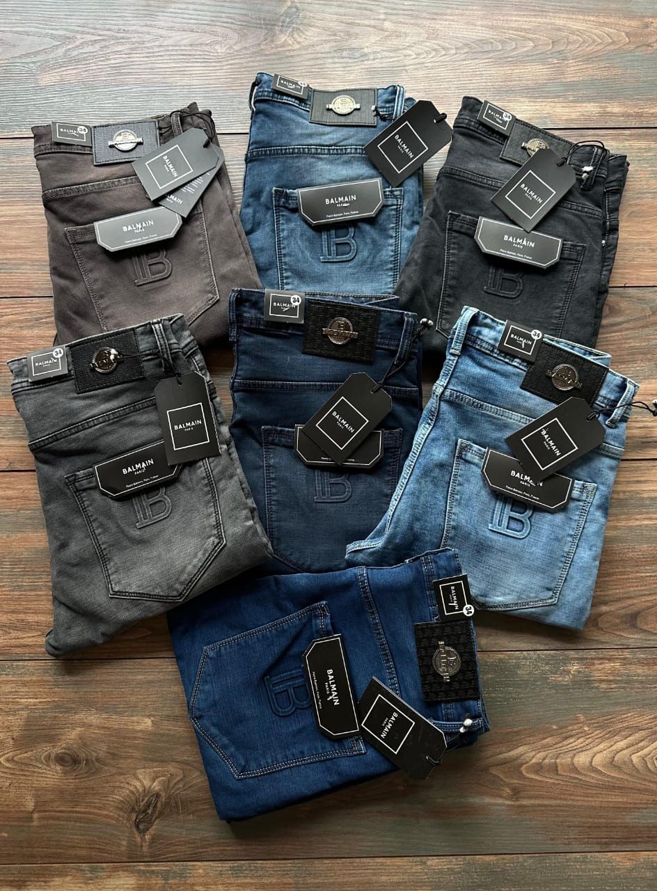 ​BALMAIN Premium Quality Ankle Length,Carrot Fit Cotton Stretchable Men&#39;s Denim Jeans - 56 Pc