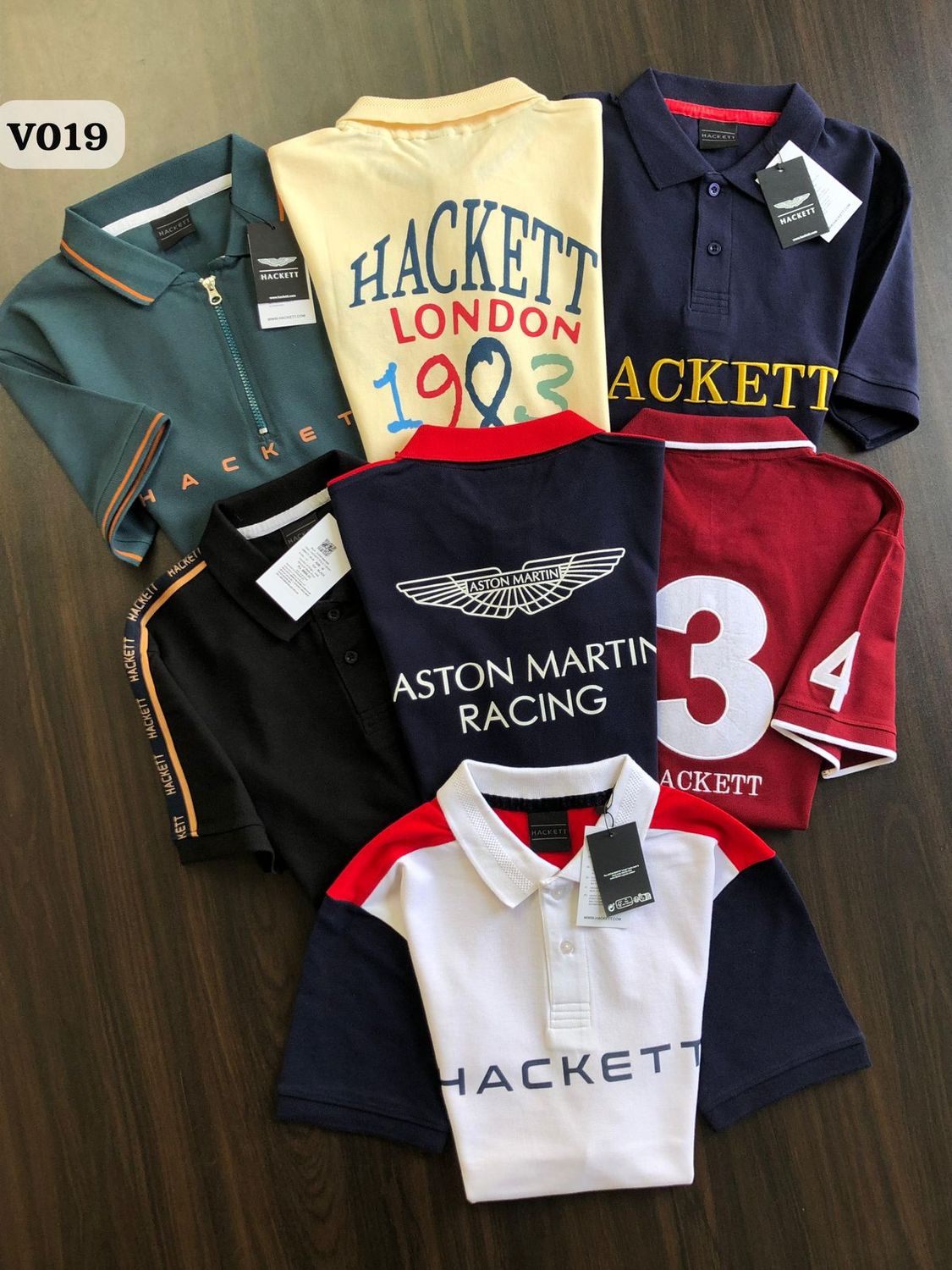 Hackett Premium Quality Cotton Collar Neck Half Sleeve Men&#39;s Polo T-shirt - 64 Pc