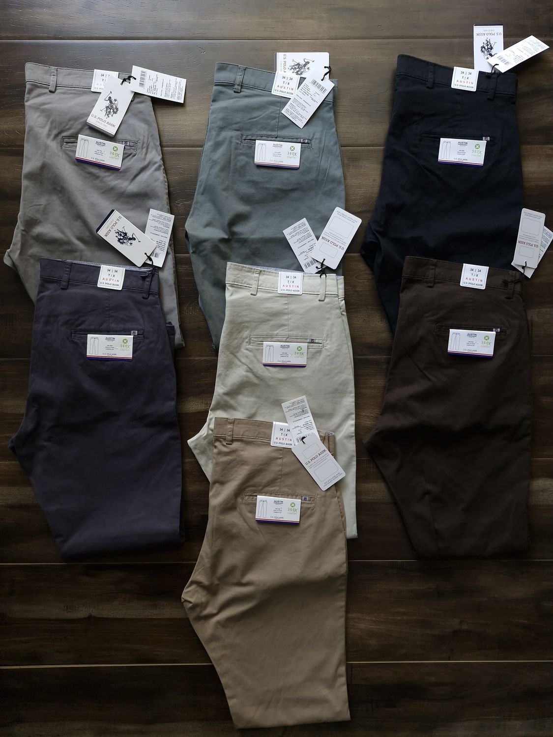 US POLO ASSN (USPA) Premium Quality Cotton Twill Lycra Regular Fit Men&#39;s Chinos - 46 Pc