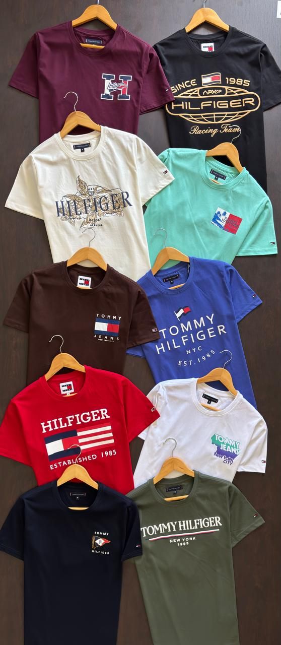 TOMMY HILFIGER Premium Quality Cotton Round Neck Half Sleeve Men&#39;s T-shirt - 44 Pc
