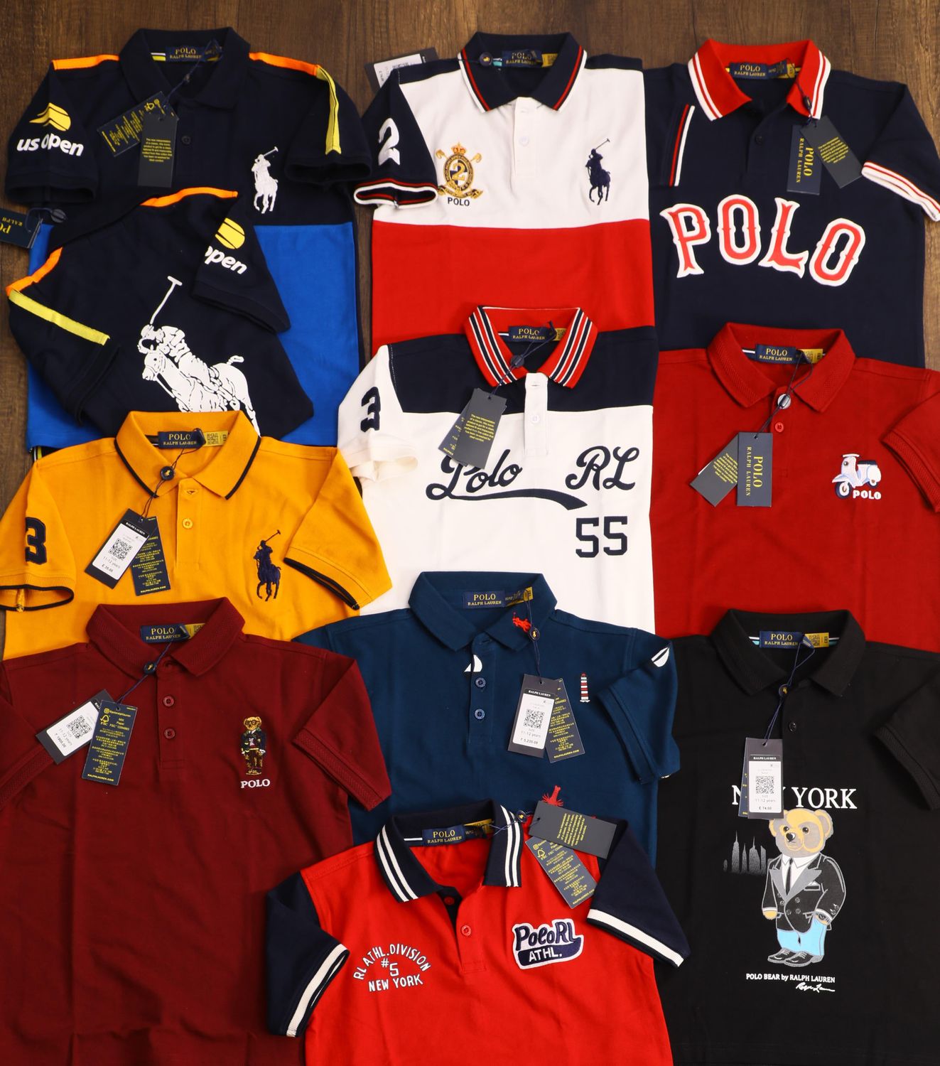 ​Ralph lauren Premium Quality Cotton Collar Neck Half Sleeve Kids T-shirt - 63 Pc