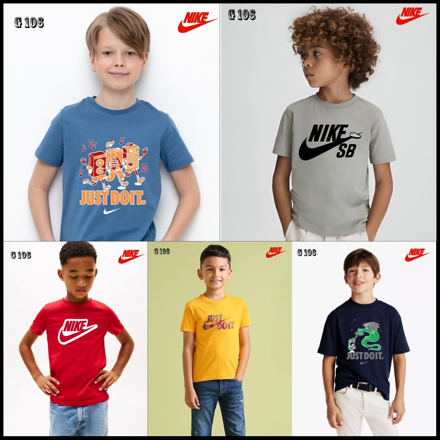 NIKE Premium Quality Cotton Round Neck Half Sleeve Kids t-shirt - 52 Pc