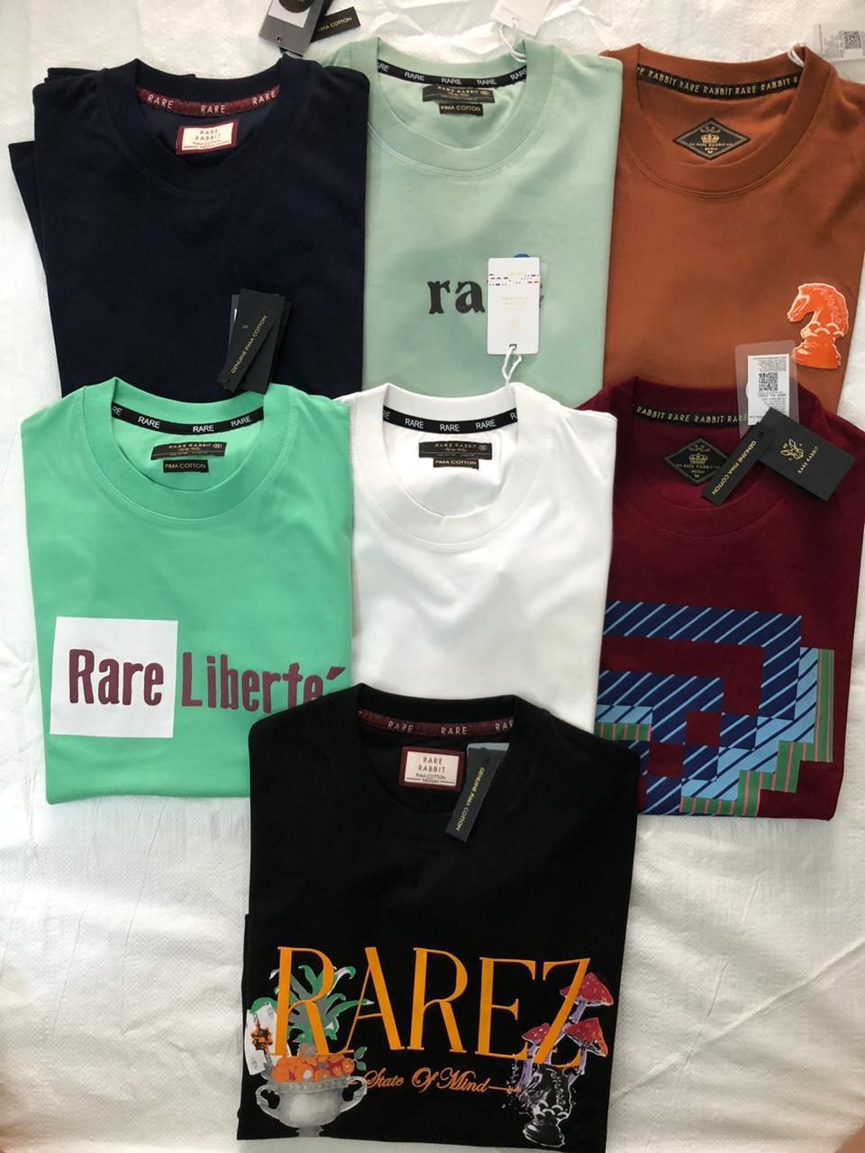 ​Rare Rabbit Premium Quality Lycra Crew Neck Dropshoulder Men&#39;s T-shirt - 51 Pc