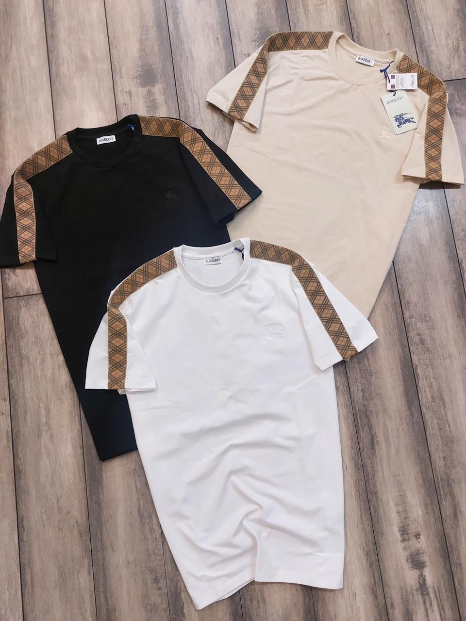 ​Burberry Premium Quality Cotton Round Neck Half Sleeve Men&#39;s T-shirt - 52 Pc