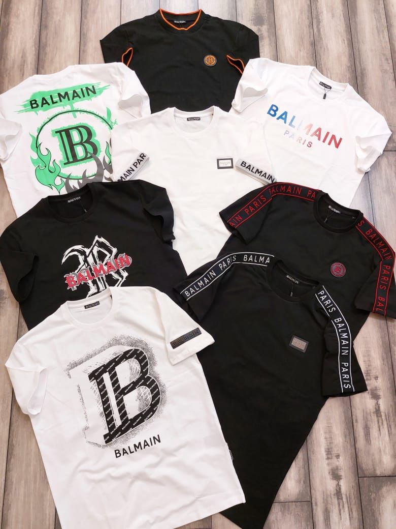​BALMAIN Premium Quality Cotton Round Neck Half Sleeve Men&#39;s T-shirt - 68 Pc