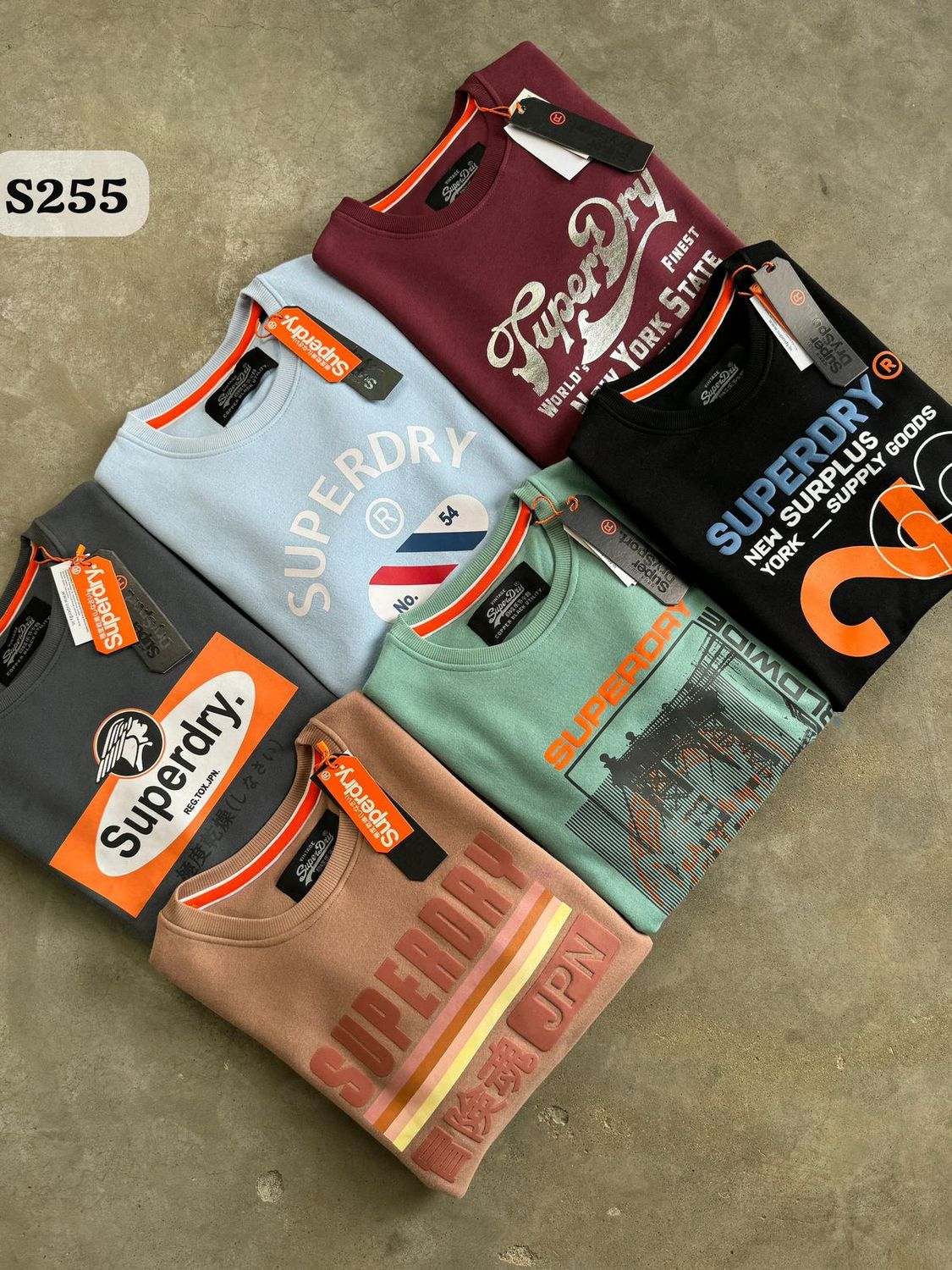 Superdry Premium Quality Cotton Round Neck Full Sleeve Men&#39;s T-shirt - 56 Pc
