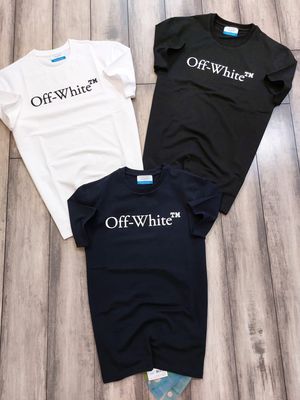 ​Off White Premium Quality Cotton Round Neck Half Sleeve Men&#39;s T-shirt - 52 Pc