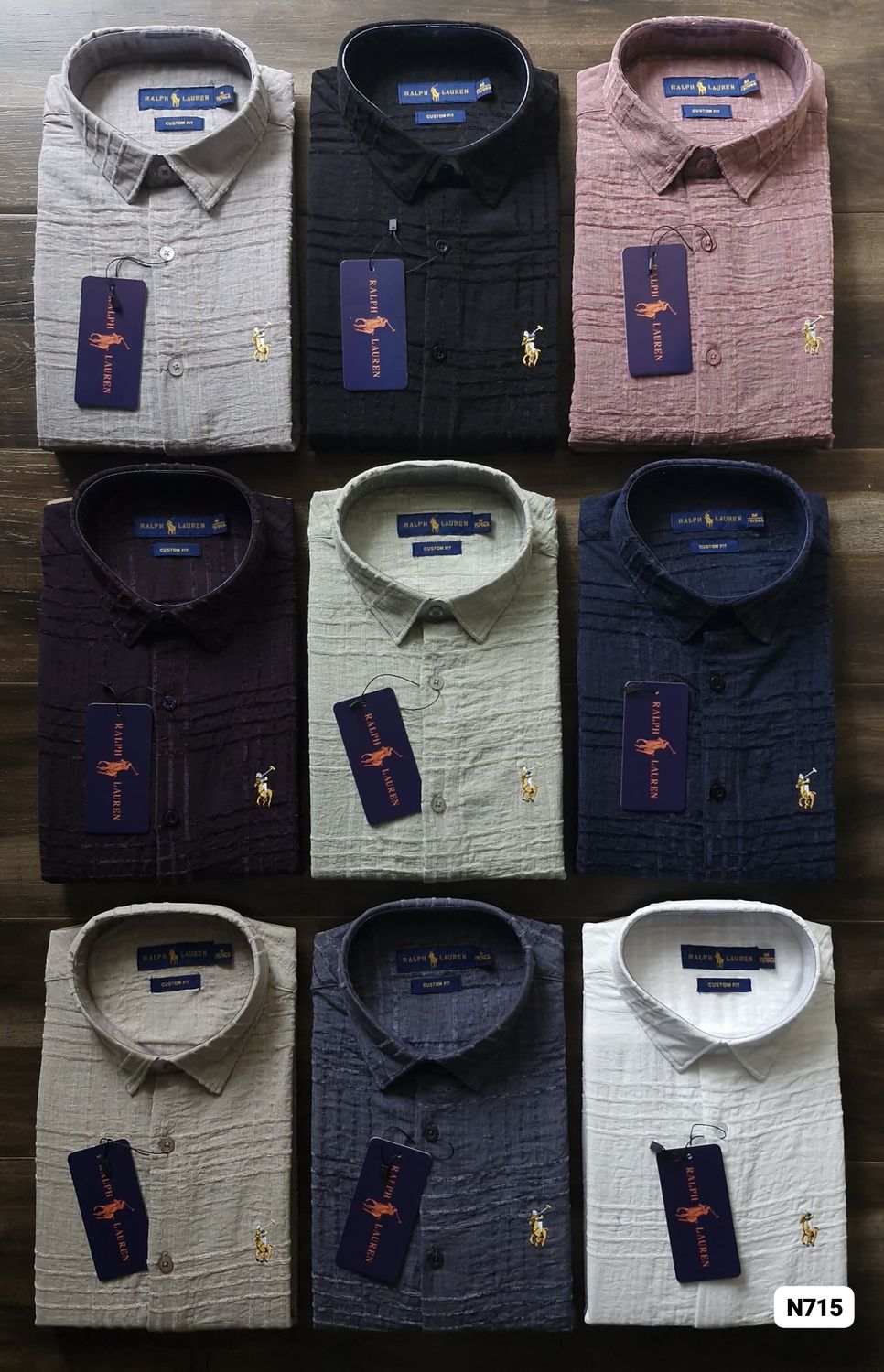 RL POLO Premium Quality Linen Collar Neck Full Sleeve Men&#39;s Shirt - 36 Pc