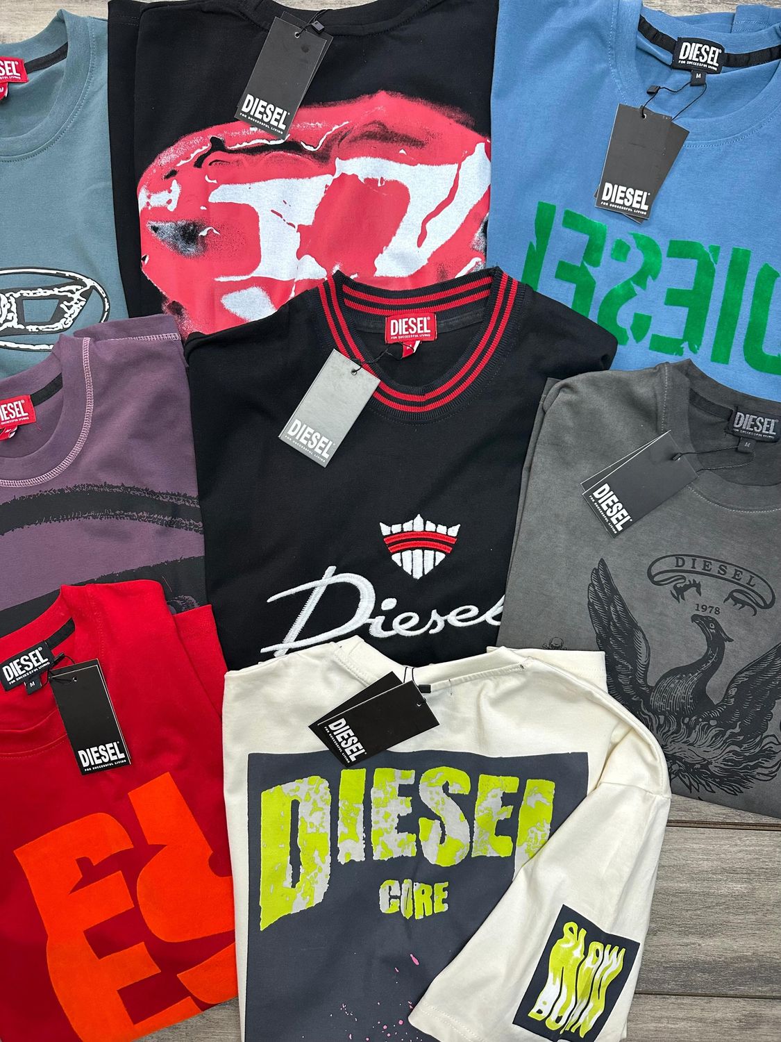 ​Diesel Premium Quality Oversized Drop Shoulder Round Neck Half Sleeve Men&#39;s T-Shirts - 64 Pc