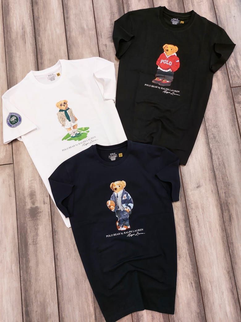 ​Ralph Lauren ( Teddy ) Premium Quality Cotton Round Neck Half Sleeve Men&#39;s T-shirt - 52 Pc