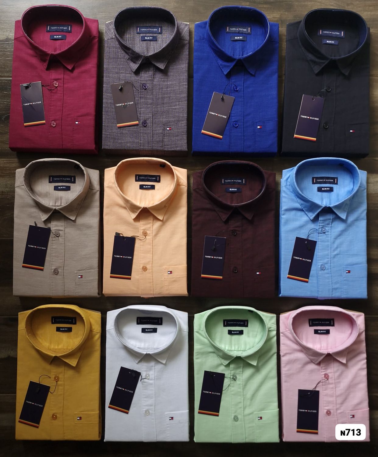 Tommy Premium Quality Linen Collar Neck Full Sleeve Men&#39;s Shirt - 48 Pc