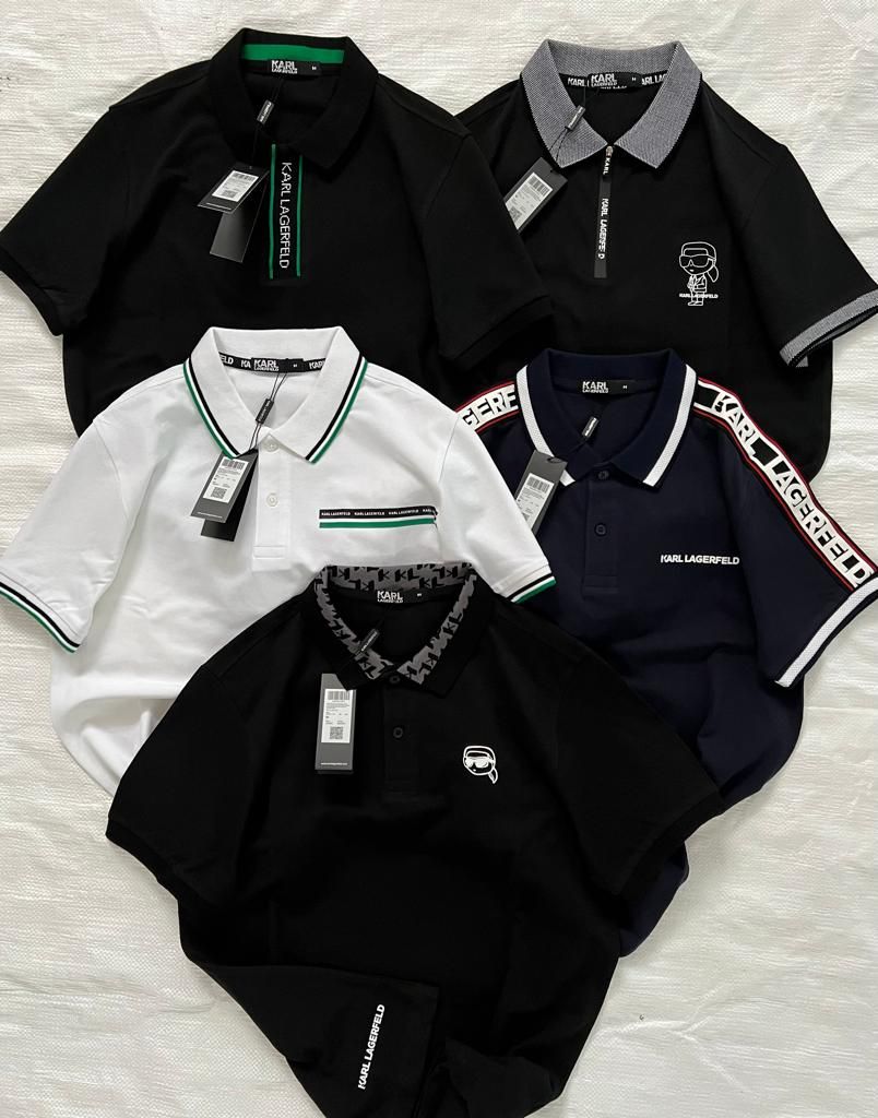 ​KARL LAGERFELD Premium Quality Lycra Collar Neck Half Sleeve Men&#39;s Polo T-shirt - 38 Pc