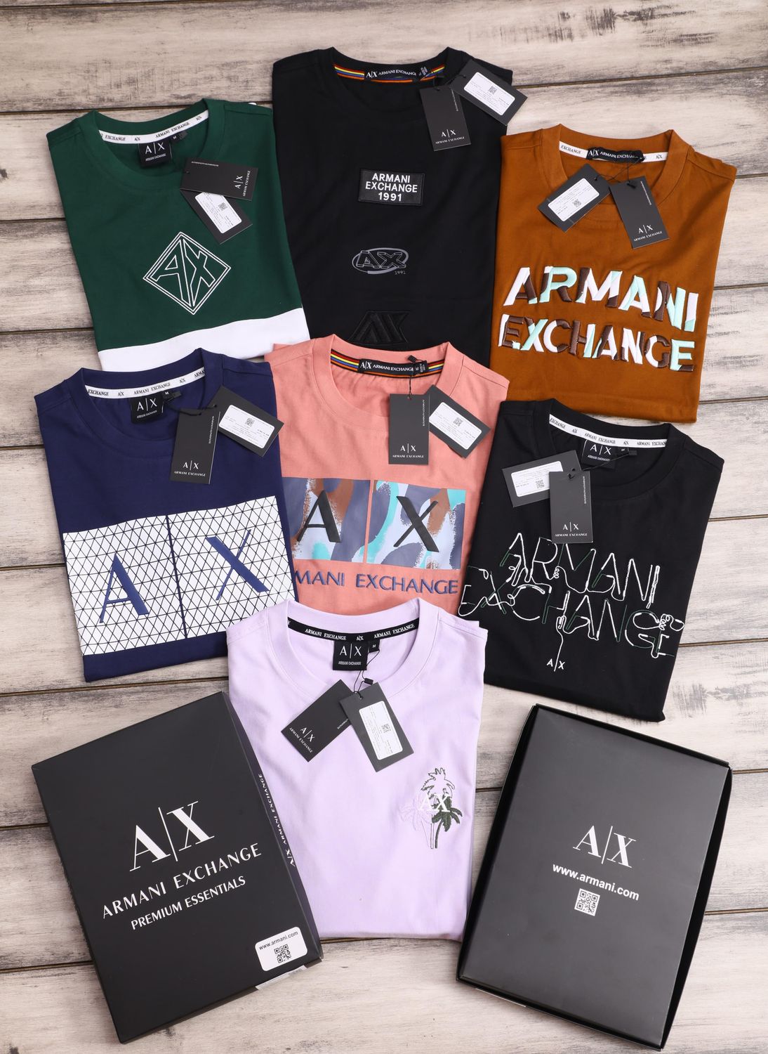 ​Armani Exchange Premium Quality Cotton Round Neck Half Sleeve Men&#39;s T-shirt - 46 Pc