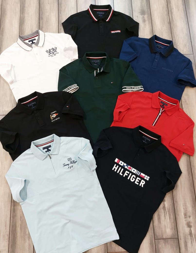 Tommy Premium Quality Collar Neck Half Sleeve Men&#39;s T-shirt - 60 Pc