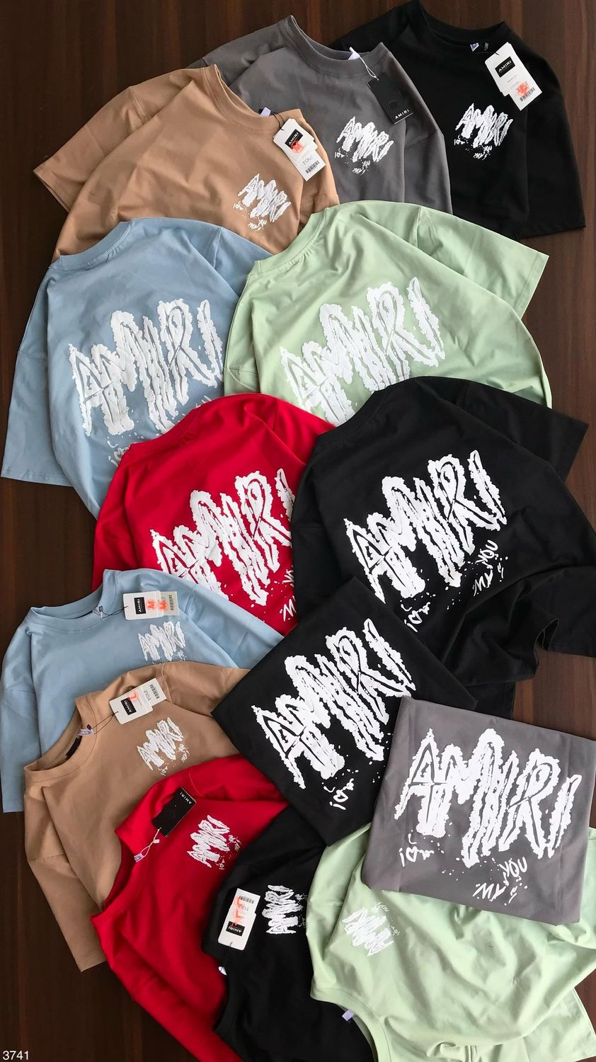 Amiri Premium Quality Cotton Dropshoulder Round Neck Half Sleeve Men&#39;s T-shirt - 56 Pc