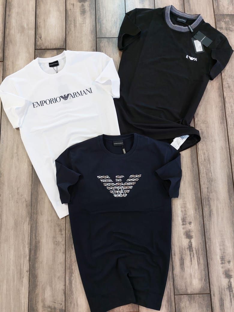 ​Emporio Armani Premium Quality Cotton Round Neck Half Sleeve Men&#39;s T-shirt - 52 Pc