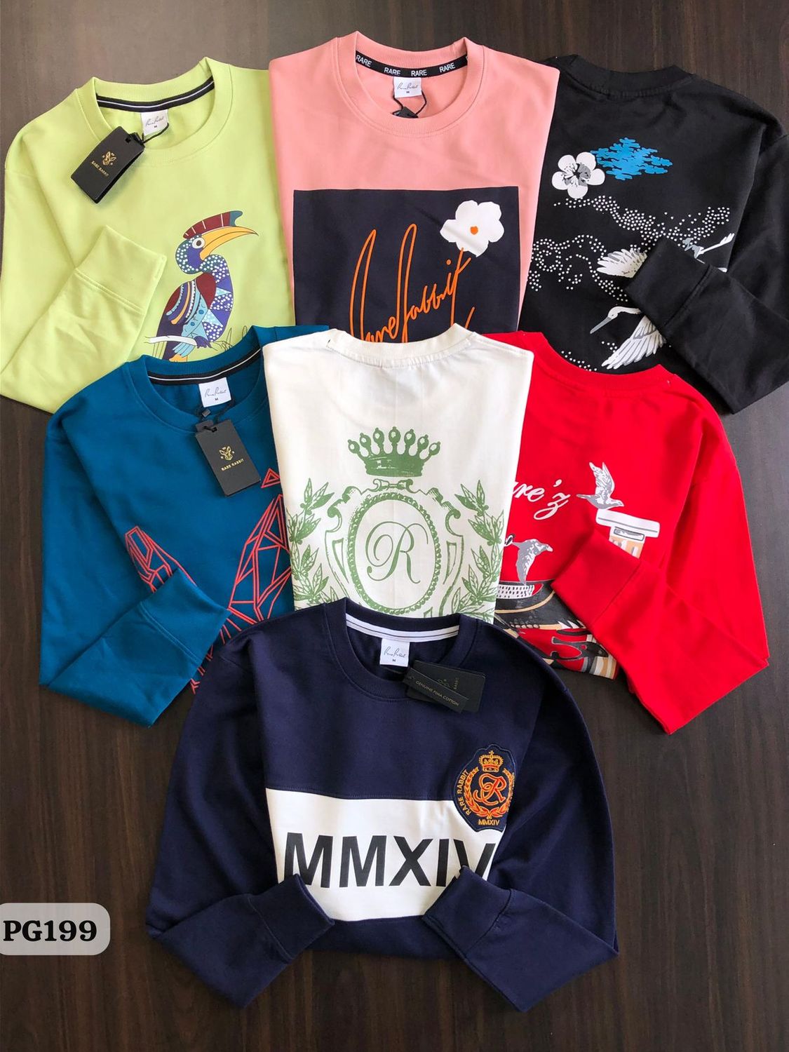 Rare rabbit Premium Quality Cotton Round Neck Full Sleeve Men&#39;s Pullovers - 66 Pc