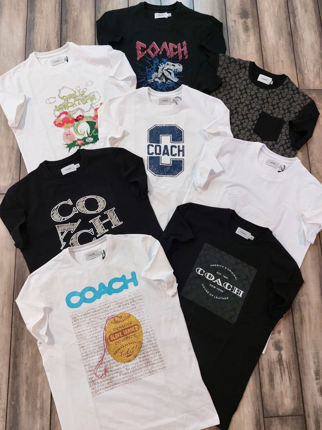 ​Coach Premium Quality Cotton Round Neck Half Sleeve Men&#39;s T-shirt - 68 Pc