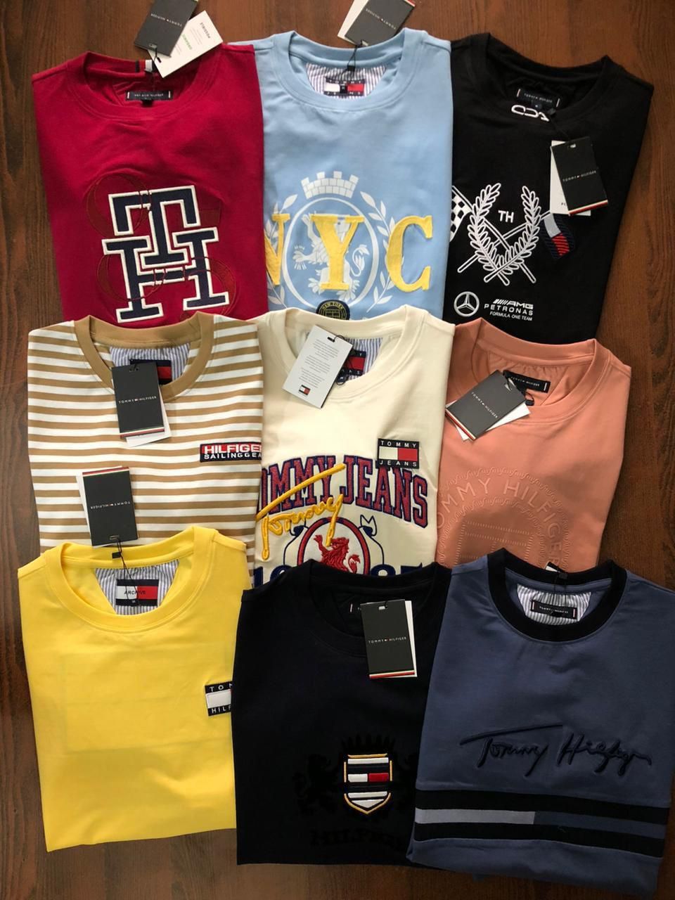​Tommy Hilfiger Premium Quality Cotton Crew Neck Half Sleeve Men&#39;s T-shirt - 75 Pc