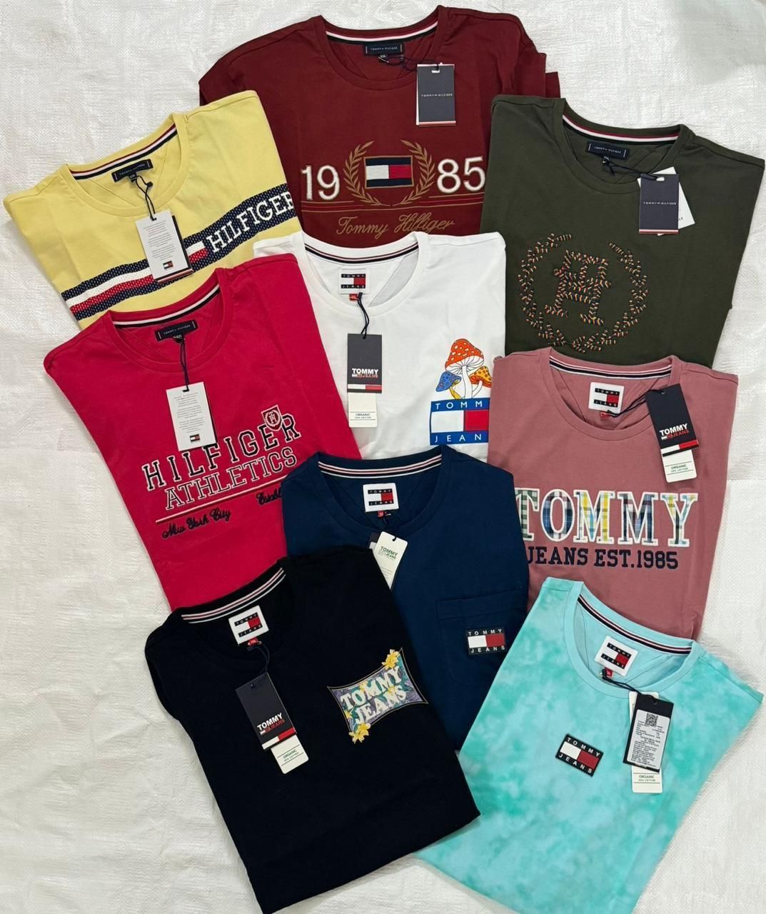 ​Tommy Premium Quality ( BIG SIZE ) Round Neck Half Sleeve Men&#39;s T-shirt - 56 Pc