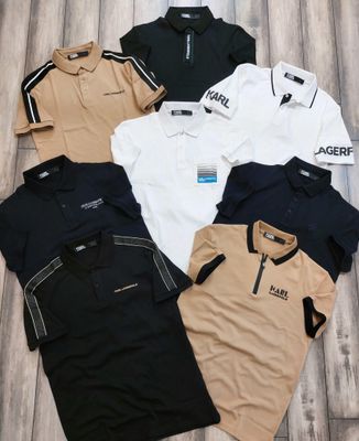 ​Karl Lagerfeld Premium Quality Collar Neck Half Sleeve Men&#39;s T-shirt - 68 Pc