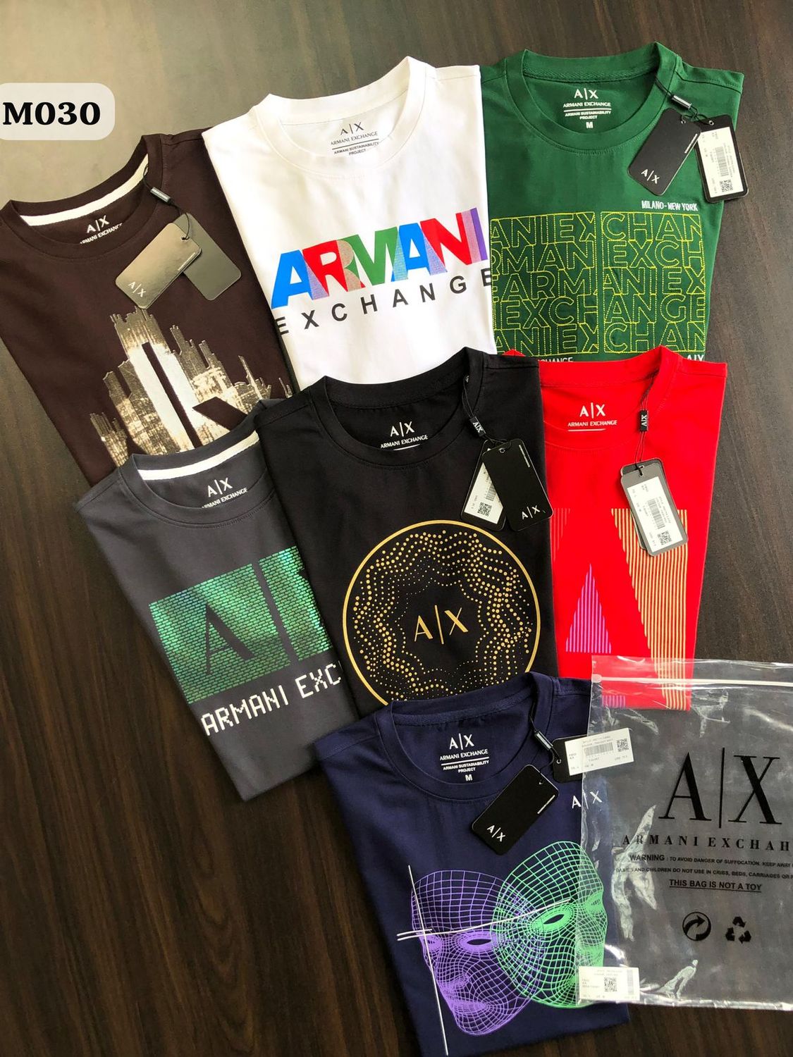 Armani Exhange Premium Quality Cotton Crew Neck Half Sleeve Men&#39;s T-shirt - 37 Pc