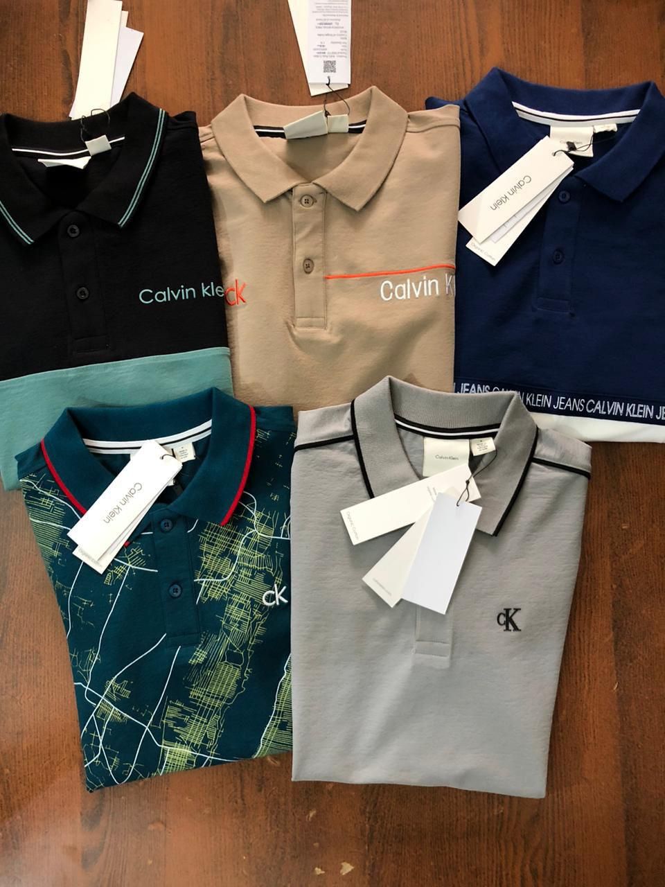 ​Calvin Klein Premium Quality Cotton Collar Neck Half Sleeve Men&#39;s T-shirt - 40 Pc