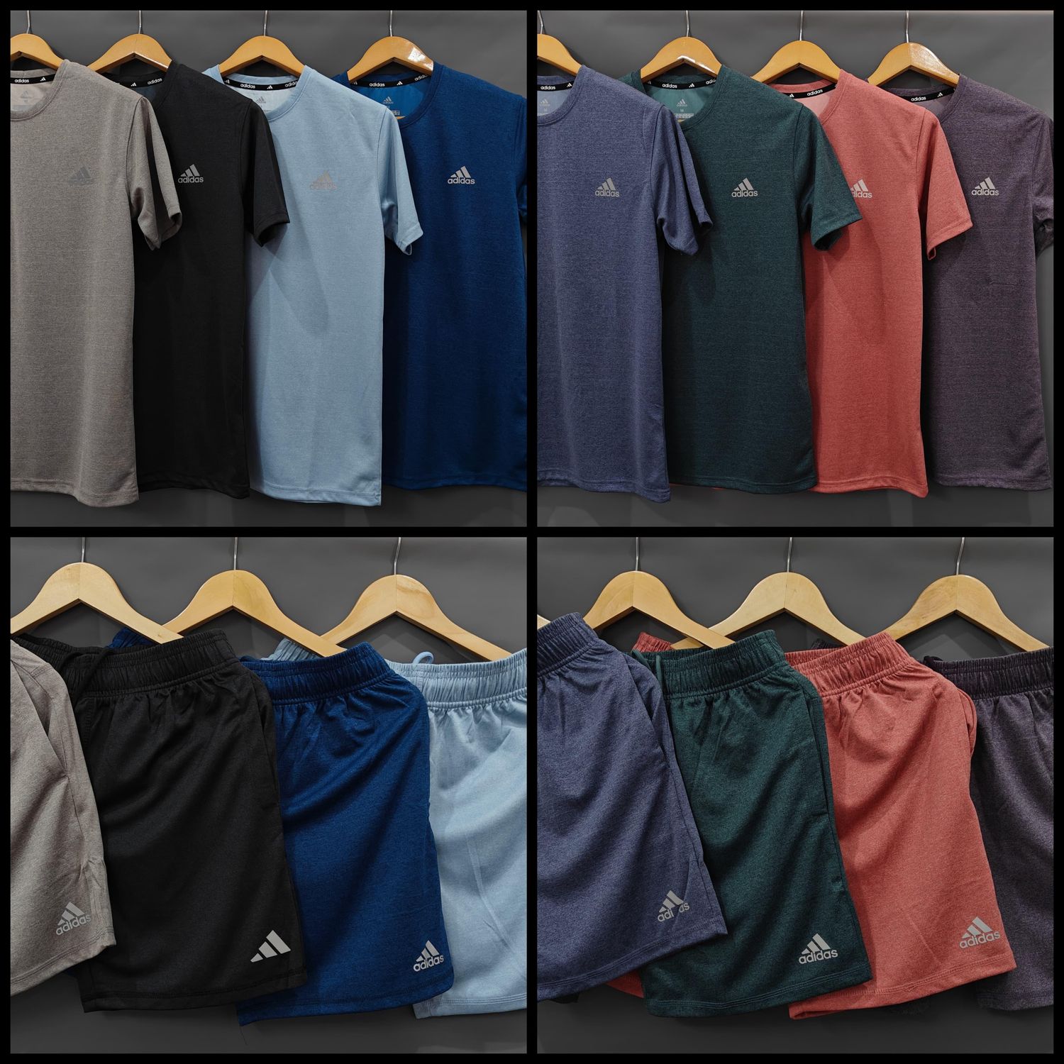 ​adidas Premium Quality Round Neck Half Sleeve T-shirt &amp; Shorts Top &amp; Bottom Men&#39;s Co-ord Set - 36 Pc