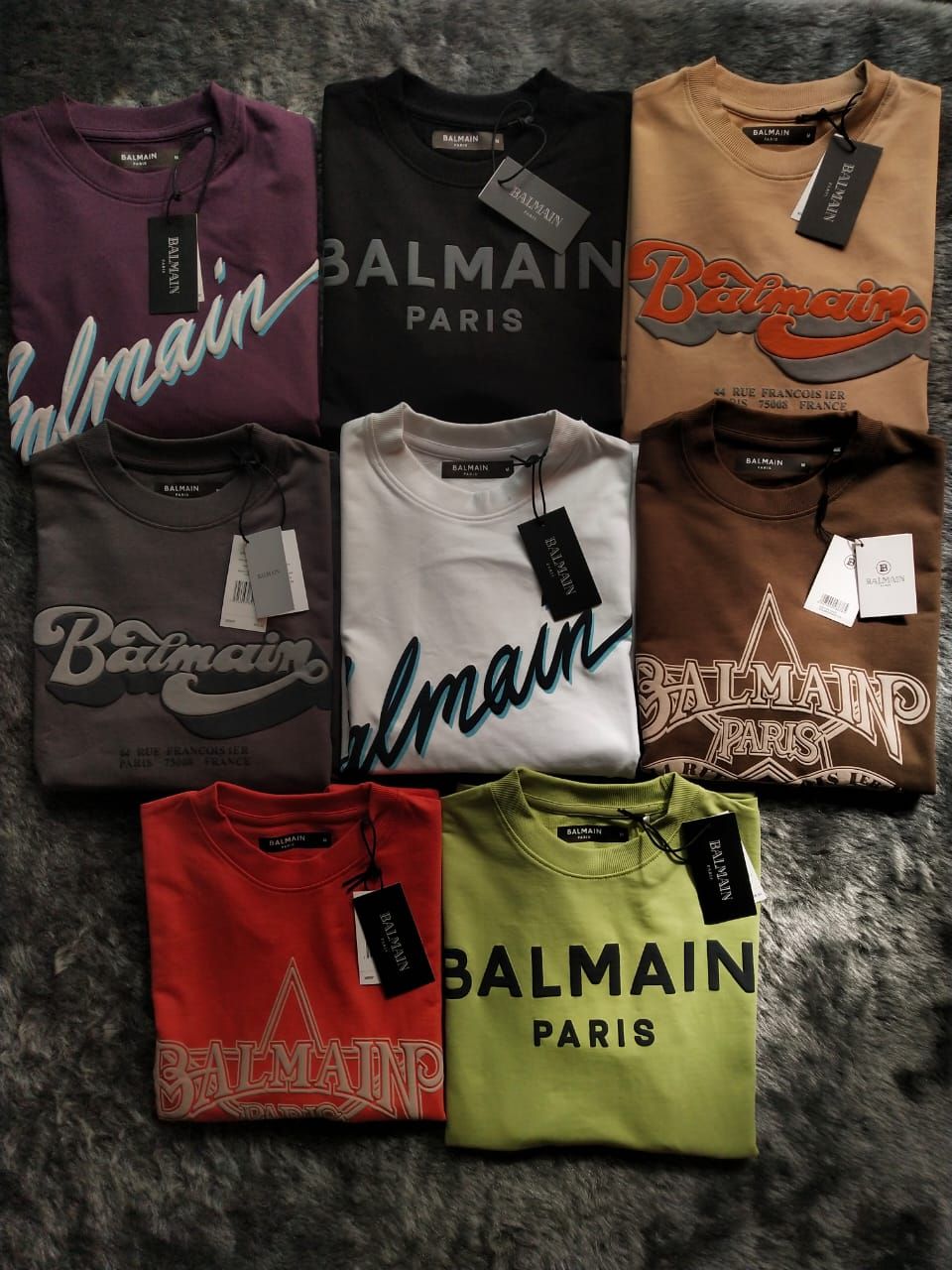BALMAIN Premium Quality Cotton Oversized Dropshoulder Round Neck Half Sleeve Men&#39;s T-shirt - 34 Pc