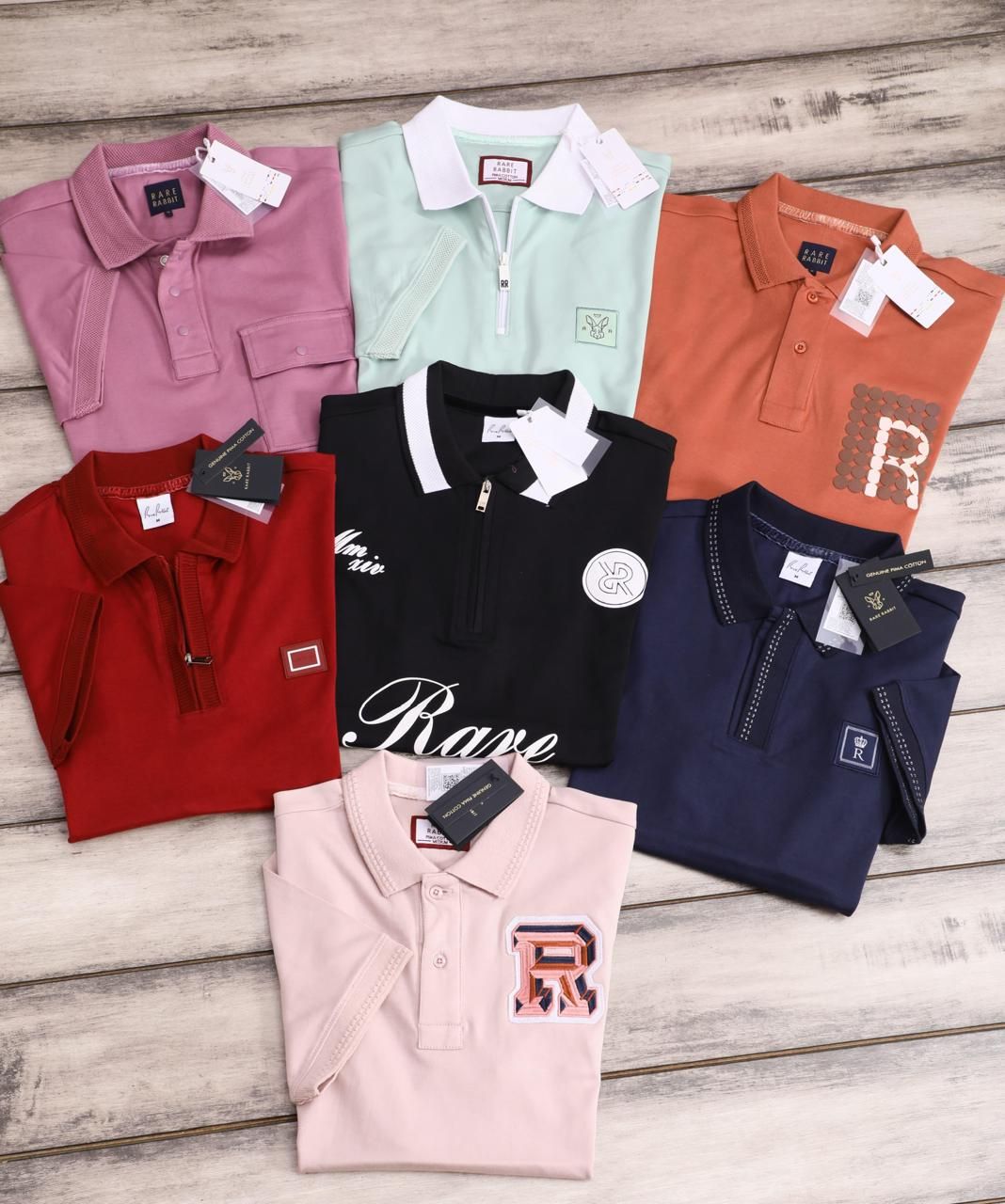 ​Rare Rabbit Premium Quality Cotton Collar nack Half Sleeve Men&#39;s T-shirt- 53 Pc