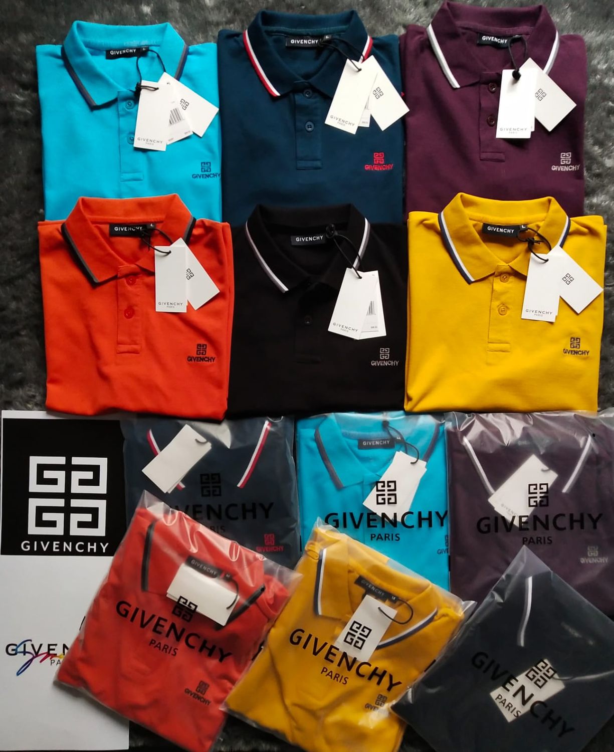 ​GIVENCHY Premium Quality Cotton Collar Neck Half Sleeve Men&#39;s T-shirt - 54 Pc