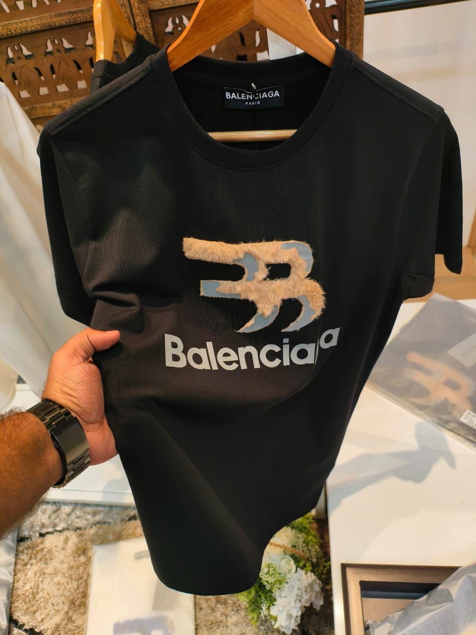 BALENCIAGA Premium Quality Cotton Lycra  Round Neck Half Sleeve Men&#39;s T-shirt - 40 Pc