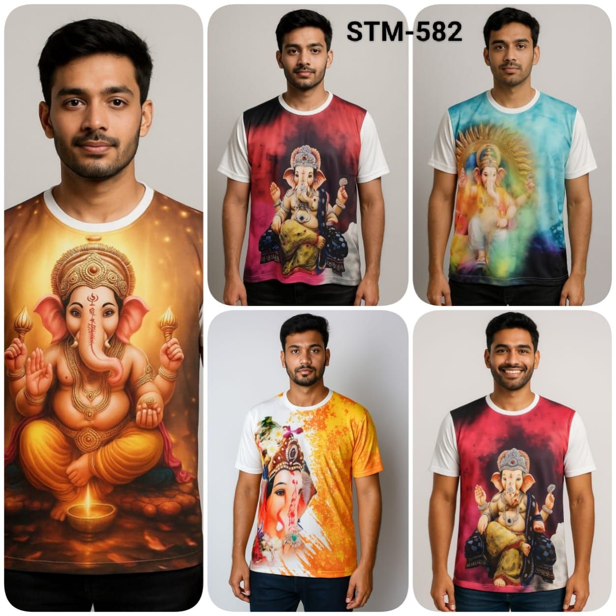 Grey Armour Premium Quality Front Digital Print Round Neck Half Sleeve Men&#39;s T-shirt - 42 Pc