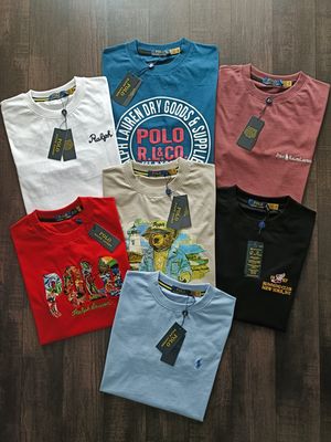 Ralph Lauren Premium Quality Cotton Crew Neck Half Sleeve Men&#39;s T-shirt - 60 Pc