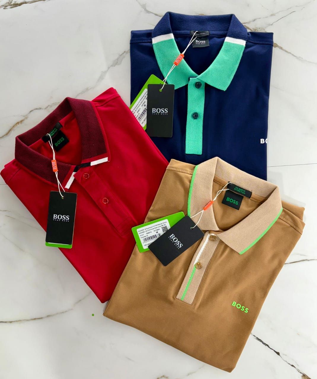 ​Boss Premium Quality Lycra Collar Neck Half Sleeve Men&#39;s T-shirt - 44 Pc