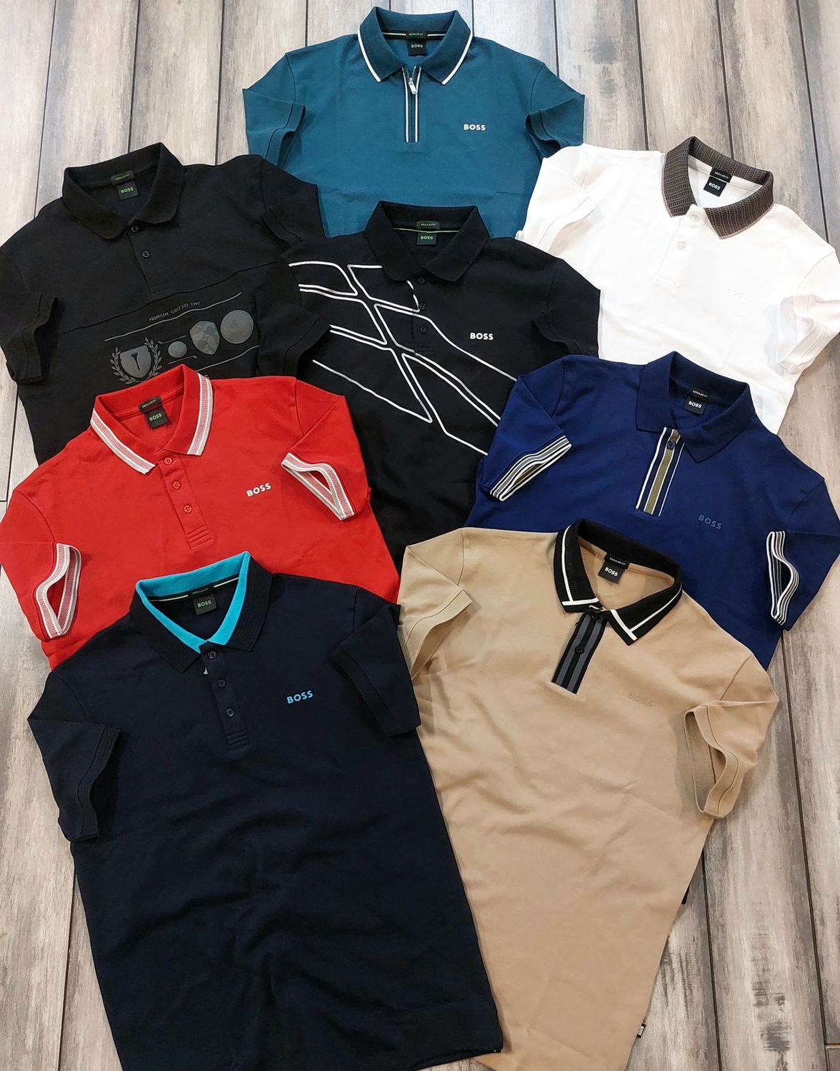 ​BOSS Premium Quality Collar Neck Half Sleeve Men&#39;s T-shirt - 68 Pc